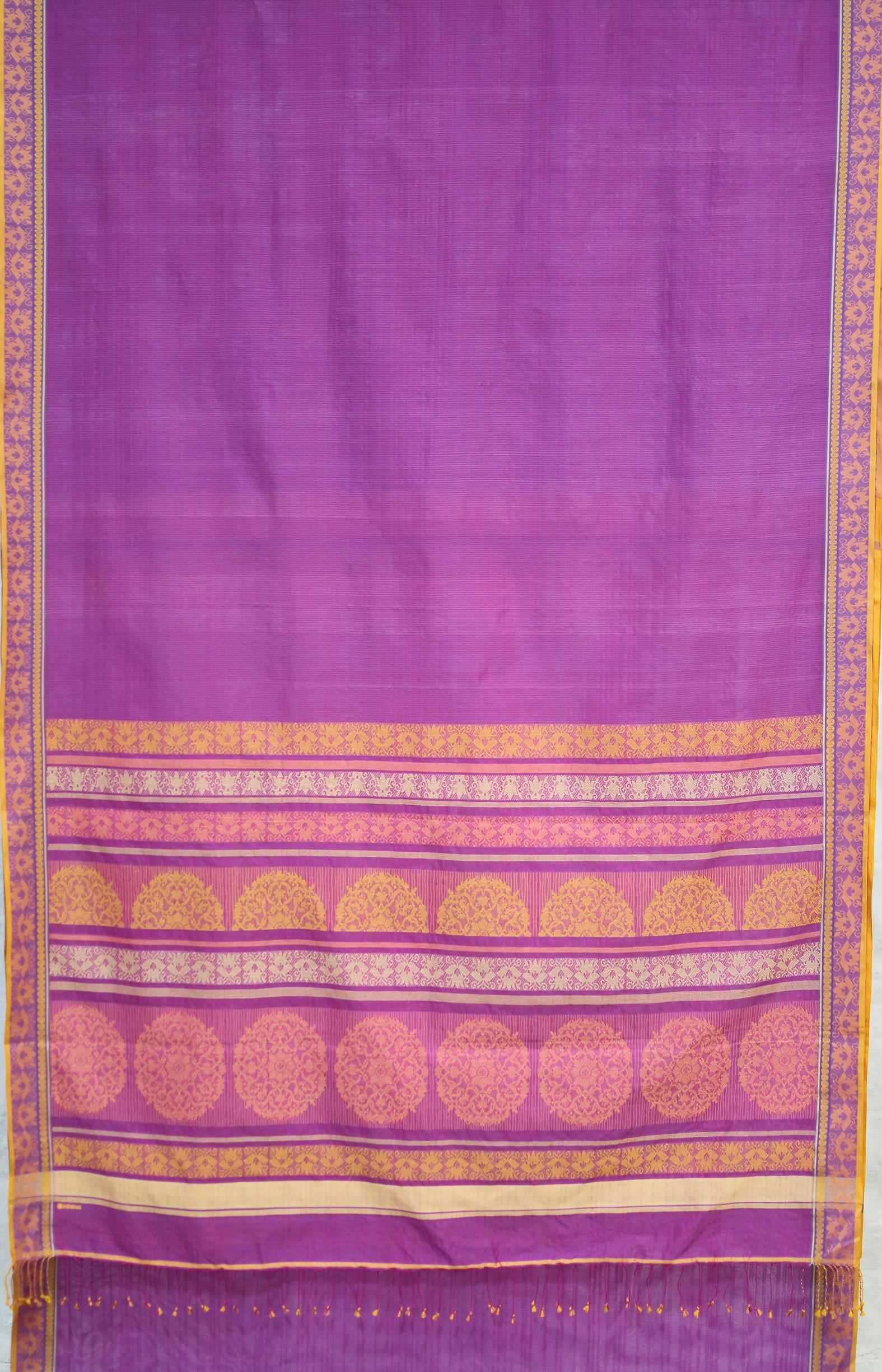 Pinkish Purple , Handwoven Organic Cotton, Textured Weave , Jacquard, Work Wear Saree